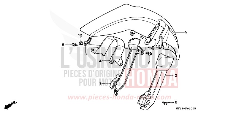 KOTFLUEGEL, VORNE von Africa Twin 750 SCHWARZ (NH1) von 1999